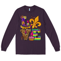 Plum mardi gras love olivia Long Sleeve Tee - OliviaCreatesArt