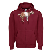 Burgundy Nubian Goat Zipper Hoodie - LillyAllenDesigns
