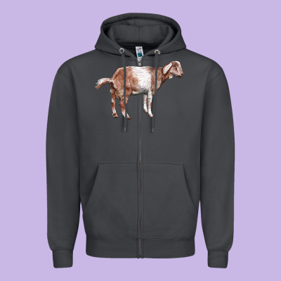 Nubian Goat Zipper Hoodie Designed By Lillyallendesigns