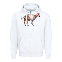 White Nubian Goat Zipper Hoodie - LillyAllenDesigns