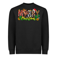Black Merry Christmas Heavyweight Sweatshirt - CowhideDigitalArt