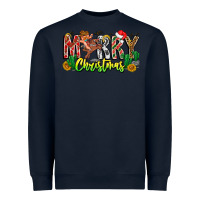 Navy Merry Christmas Heavyweight Sweatshirt - CowhideDigitalArt