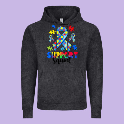 Support Squad Autism Vintage Hoodie Designed By Cowgirlartshop