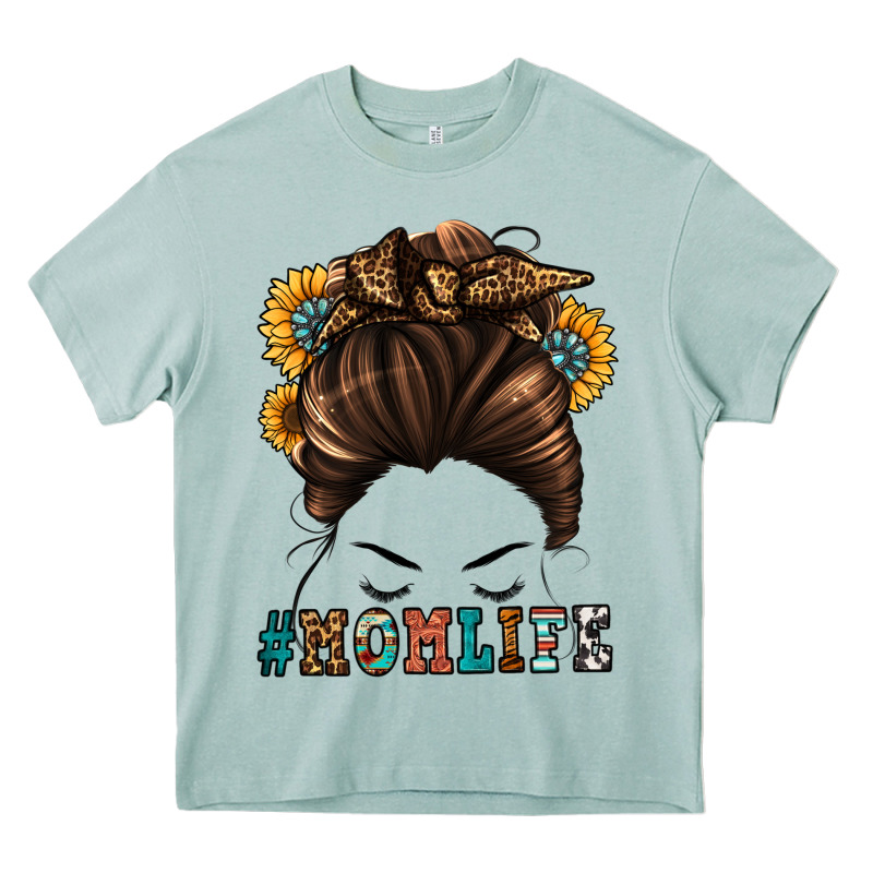 Mom Life Messy Bun Heavy Core Tee by Jasminsmagicworld | Teevron