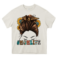 Cream mom life messy bun Heavy Core Tee - Jasminsmagicworld