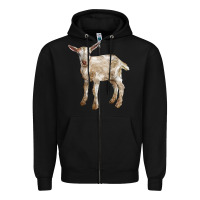 Black Baby Saanen Goat Zipper Hoodie - LillyAllenDesigns