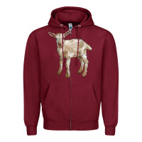 Burgundy Baby Saanen Goat Zipper Hoodie - LillyAllenDesigns