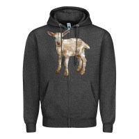 Charcoal Heather Baby Saanen Goat Zipper Hoodie - LillyAllenDesigns