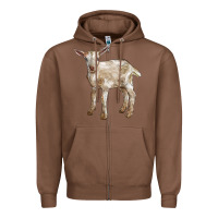 Chestnut Baby Saanen Goat Zipper Hoodie - LillyAllenDesigns