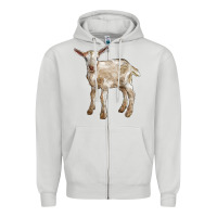 Dove Grey Baby Saanen Goat Zipper Hoodie - LillyAllenDesigns
