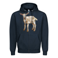Navy Baby Saanen Goat Zipper Hoodie - LillyAllenDesigns