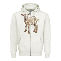 Oatmeal Heather Baby Saanen Goat Zipper Hoodie - LillyAllenDesigns