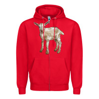 Red Baby Saanen Goat Zipper Hoodie - LillyAllenDesigns