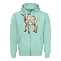Seafoam Baby Saanen Goat Zipper Hoodie - LillyAllenDesigns