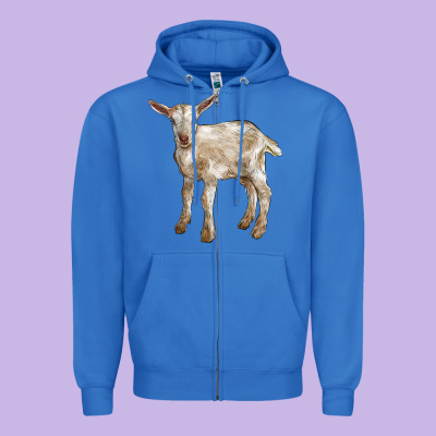 Baby Saanen Goat Zipper Hoodie Designed By Lillyallendesigns