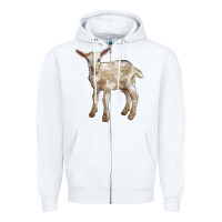 White Baby Saanen Goat Zipper Hoodie - LillyAllenDesigns