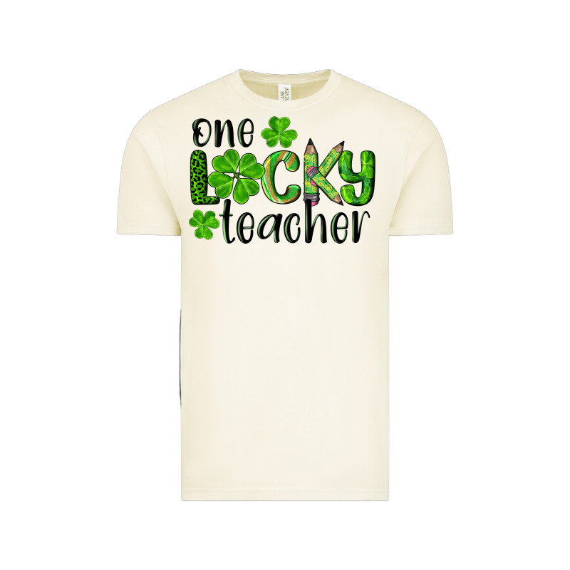 St. Patrick's Day One Lucky Teacher Vintage Tee by RanaPortraitStore | Teevron