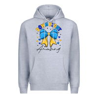 Heather Grey Down Right Amazing Premium Hoodie - CowhideDigitalArt