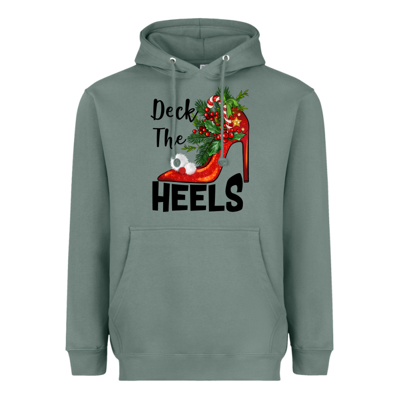 Deck The Heels Christmas Heavyweight Hoodie by BarkalooDesign | Teevron