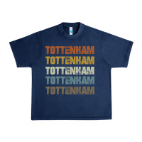 Navy Retro Vintage Tottenham London Urban Heavy Tee - trangStudio