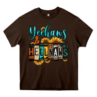 Chocolate Brown yeehaws and hellnaws Heavy Core Tee - Jasminsmagicworld
