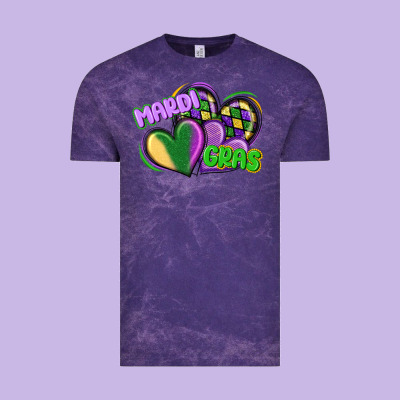 Mardi Gras Heart Vintage Tee Designed By Cowgirlartshop