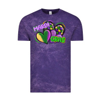 Cloud Purple mardi gras heart Vintage Tee - CowGirlArtShop
