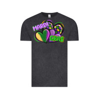 Vintage Black mardi gras heart Vintage Tee - CowGirlArtShop