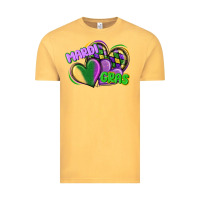 Vintage Mustard mardi gras heart Vintage Tee - CowGirlArtShop