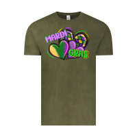 Vintage Olive mardi gras heart Vintage Tee - CowGirlArtShop
