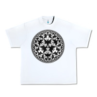 White M.C. Escher Circle Limit IV Urban Heavy Tee - trangStudio