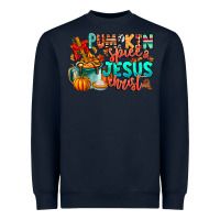 Navy Pumpkin pie Jesus Christ Heavyweight Sweatshirt - CowhideDigitalArt