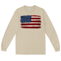 Mushroom Distressed American Flag Long Sleeve Tee - Jasminsmagicworld