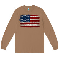 Toasted Coconut Distressed American Flag Long Sleeve Tee - Jasminsmagicworld