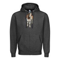 Charcoal Heather boer goat Zipper Hoodie - LillyAllenDesigns