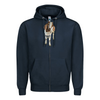 Navy boer goat Zipper Hoodie - LillyAllenDesigns