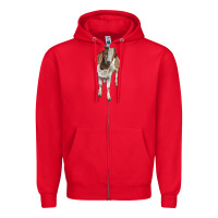 Red boer goat Zipper Hoodie - LillyAllenDesigns