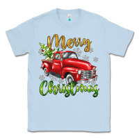 Dusty Blue Merry Christmas truck Classic Tee - texasbilliewilder