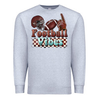 Heather Grey football vibes Premium Sweatshirt - BarkalooDesign