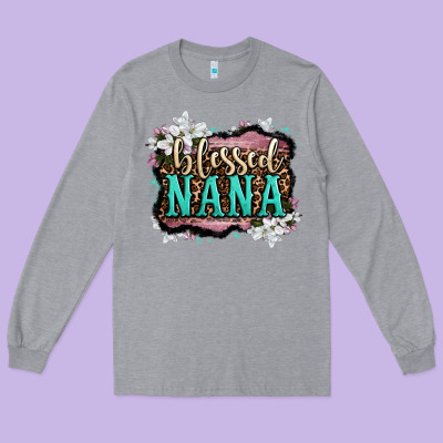 Blessed Nana Long Sleeve Tee Designed By Oliviacreatesart