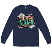 Navy blessed nana Long Sleeve Tee - OliviaCreatesArt