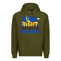 Army Green down right perfect down syndrome awareness Premium Hoodie - CowhideDigitalArt