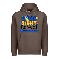 Coffee down right perfect down syndrome awareness Premium Hoodie - CowhideDigitalArt