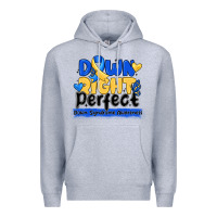 Heather Grey down right perfect down syndrome awareness Premium Hoodie - CowhideDigitalArt
