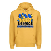 Mustard down right perfect down syndrome awareness Premium Hoodie - CowhideDigitalArt