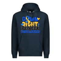 Navy down right perfect down syndrome awareness Premium Hoodie - CowhideDigitalArt