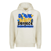 Oatmeal Heather down right perfect down syndrome awareness Premium Hoodie - CowhideDigitalArt