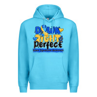 Ocean Blue down right perfect down syndrome awareness Premium Hoodie - CowhideDigitalArt
