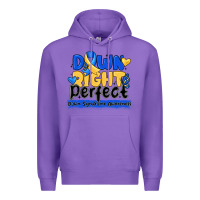 Purple down right perfect down syndrome awareness Premium Hoodie - CowhideDigitalArt