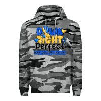 Slate Camo down right perfect down syndrome awareness Premium Hoodie - CowhideDigitalArt